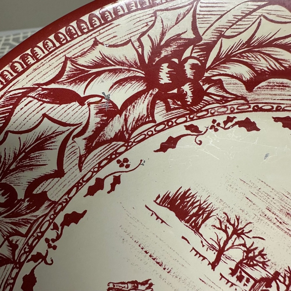 Restoration Hardware 2003 Vintage Holiday Christmas Tin Plates Decor 4 Piece Set - Picture 9 of 9